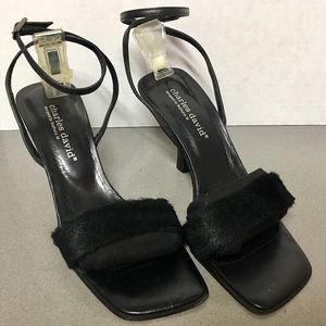 Charles David Hair-Calf Ankle Strap Heel Sandals